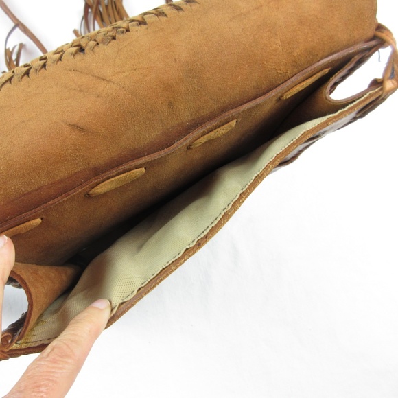Vintage Genuine Leather Handcrafted Fringed Leather Purse - Picture 6 of 6